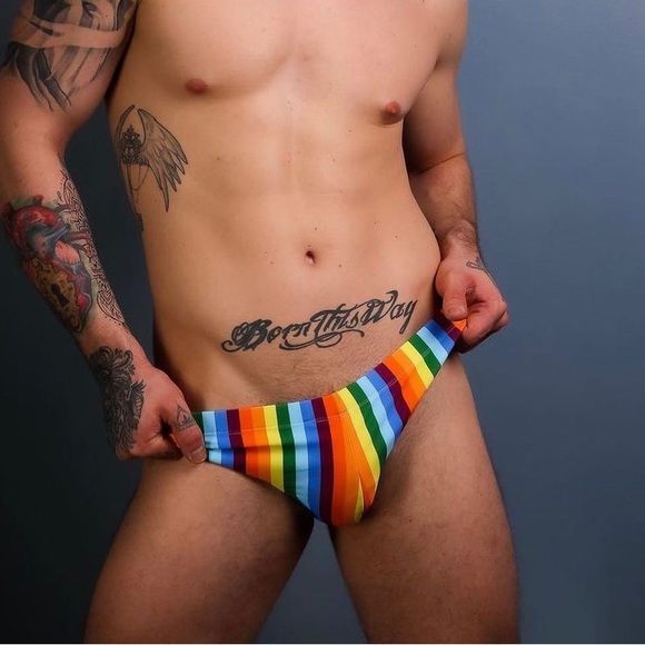 mens Speedo brief Rainbows with elastic waist  and comfortable fit. - Picture 4 of 4